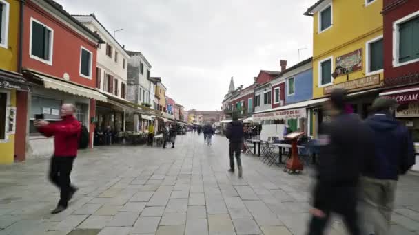 Burano Island November 2018 View Colorful Houses Canals Burano Island — Stock Video