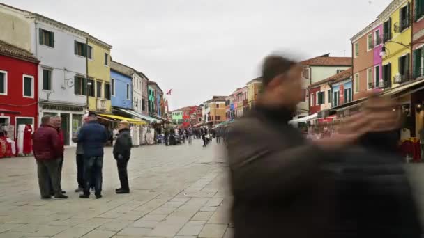 Burano Island Novembre 2018 Vue Des Maisons Colorées Parmi Les — Video