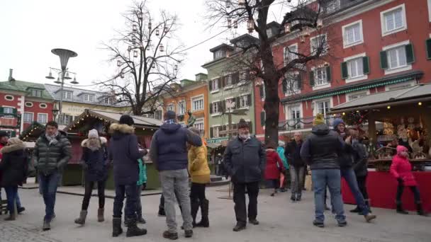 Lienz Oostenrijk December 2018 Komst Van Kerstmarkt Lienz — Stockvideo