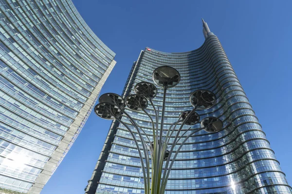 Milán Itálie Ledna 2019 Unicredit Věž Architekta Cesara Pelli Okrese — Stock fotografie