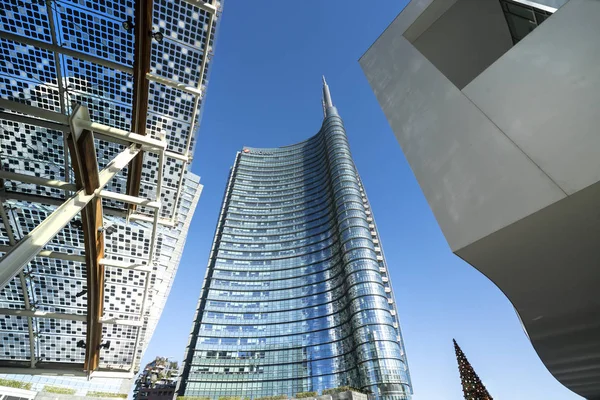 Milán Itálie Ledna 2019 Unicredit Věž Architekta Cesara Pelli Okrese — Stock fotografie