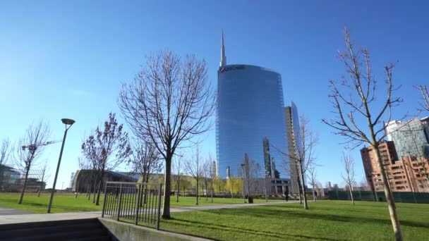 Мілан Італія Січня 2019 Хмарочоси Районі Ізола Мілані — стокове відео