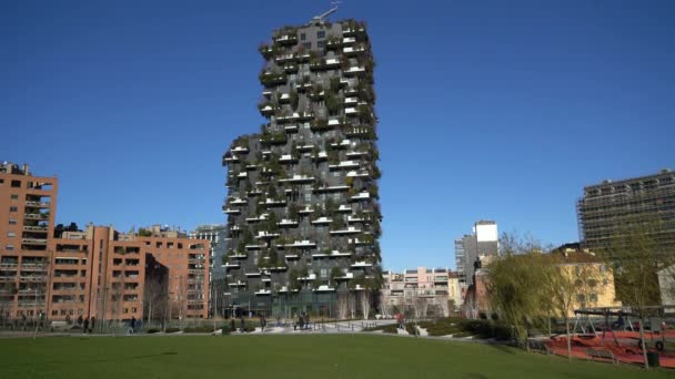 Milano Italia Gennaio 2019 Grattacielo Bosco Verticale Milano — Video Stock