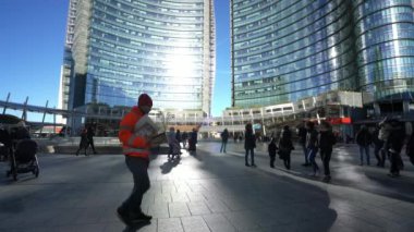 Milan, İtalya. 2 Ocak 2019. Milan Isola İlçesi'nde gökdelenler