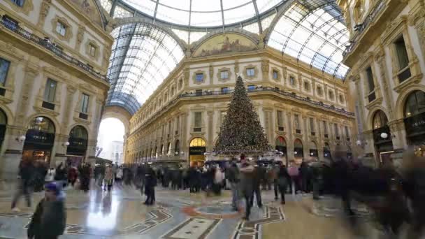 Milan Talya Ocak 2019 Vittorio Emanuele Galerisi Içinde Noel Tatilinde — Stok video