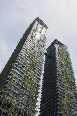Kuala Lumpur, Malezya. Ocak 2019. Kuala Lumpur, Malezya içinde modern gökdelenler bir görünümünü