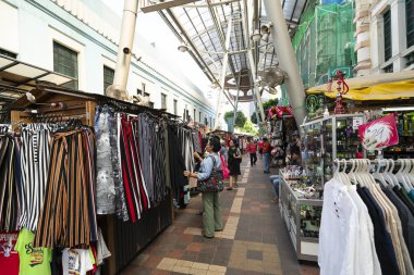 Kuala Lumpur, Malezya. Ocak 2019. Petaling Street Market Kuala Lumpur, Malaysi insanlarda bir görünümünü