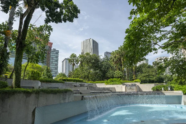 Kuala Lumpur Malásia Janeiro 2019 Uma Vista Lago Parque Klcc — Fotografia de Stock