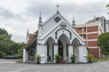 Kuala Lumpur, Malezya. Ocak 2019. avlunun Evangelist Lutheran Zion Katedrali Kuala Lumpur, Malezya