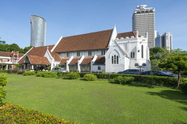 Kuala Lumpur, Malezya. Ocak 2019. Dış görünümü St Mary's Katedrali'nin Kuala Lumpur, Malezya