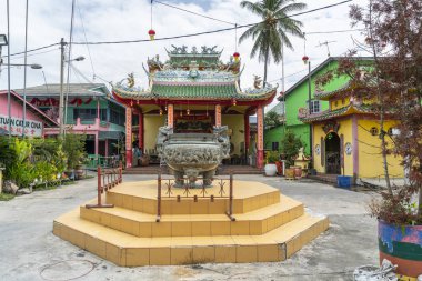 Kuala Lumpur, Malezya. Ocak 2019. Pulau Ketam Island, Malezya Çin Taocu pemple görünümünü