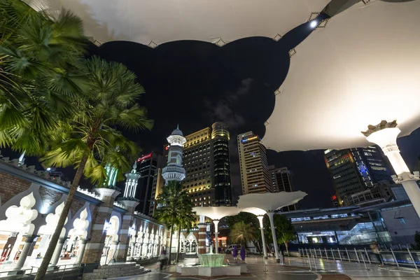 Kuala Lumpur Malezya Ocak 2019 Bir Görünümünü Gece Masjid Jamek — Stok fotoğraf