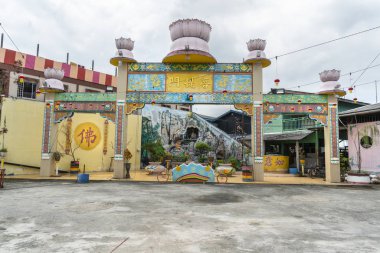 Kuala Lumpur, Malezya. Ocak 2019. Pulau Ketam Island, Malezya Çin Taocu pemple görünümünü
