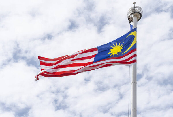 The Malaysian flag waving