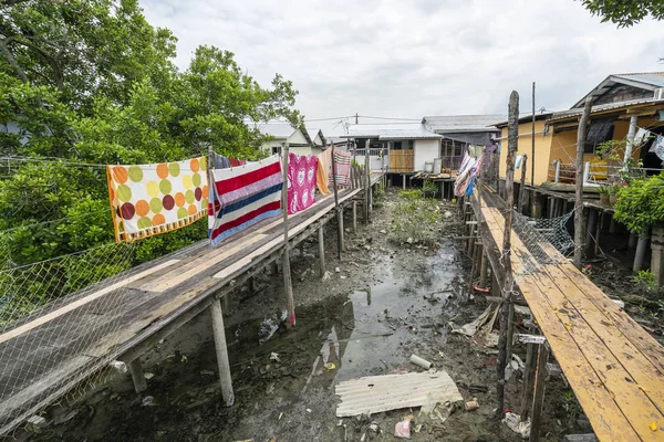 Pulau Ketam Malásia Janeiro 2019 Casas Típicas Palafitas Mar — Fotografia de Stock