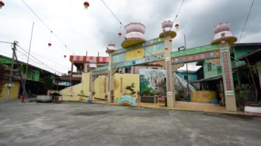 Pulau Ketam Adası, Malezya. Ocak 2019. Ana Meydanı'nda köyün tapınaklarda...