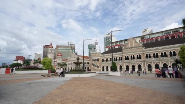 Kuala Lumpur Malezya Ocak 2019 Turistler Bangunan Sultan Abdul Samad — Stok video