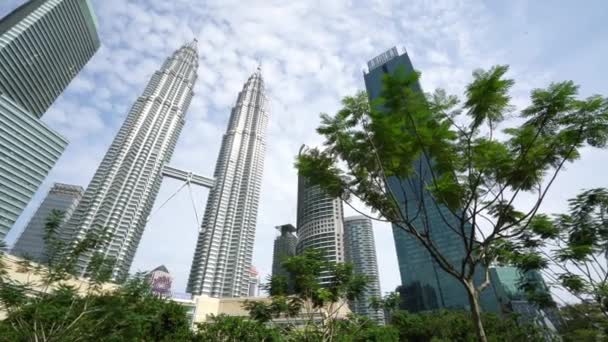 Kuala Lumpur Malezja Stycznia 2019 Widok Klcc Park Petronas Twin — Wideo stockowe