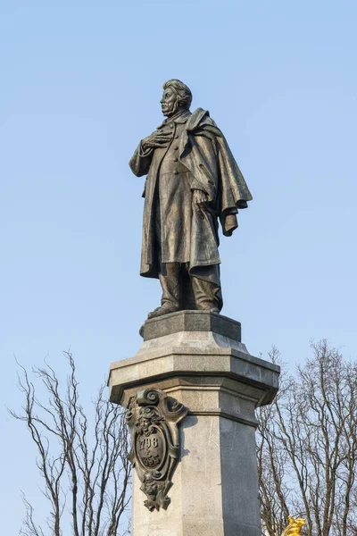 The monument of Adam Mickiewicz in Warsaw — Stock Photo, Image
