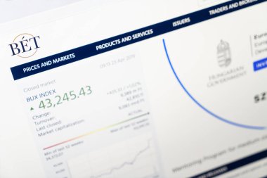 Budapeşte Menkul Kıymetler Borsası web sitesi