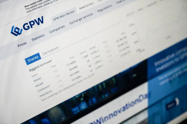 Varşova Menkul Kıymetler Borsası web sitesi