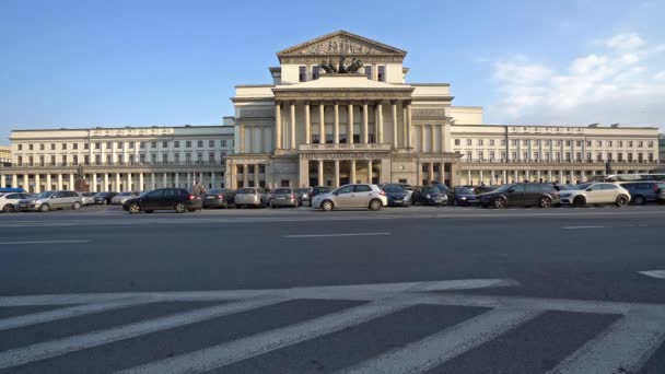 Варшава Польша Апрель 2019 Года Вид Фасад Польской Национальной Оперы — стоковое видео