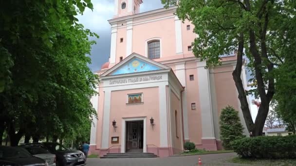 Vilna Lituania Mayo 2019 Vista Fachada Iglesia Ortodoxa Del Espíritu — Vídeos de Stock