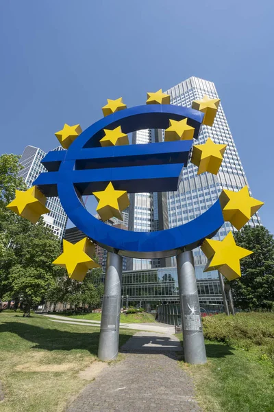 Eurotower Frankfurtban — Stock Fotó