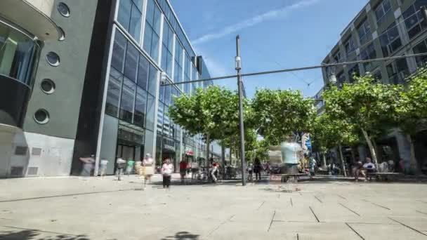 Frankfurt Main Julio 2019 Fuente Biebergasse Centro Ciudad — Vídeo de stock