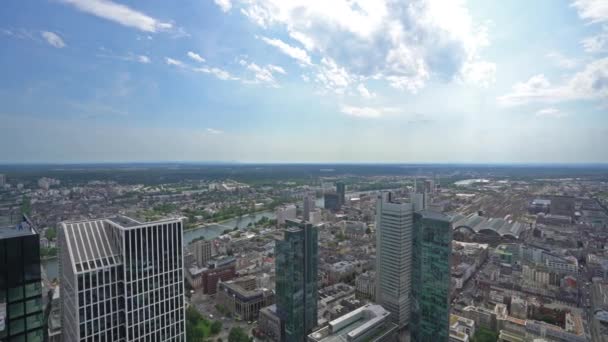Франкфурт Майн Июль 2019 Года Панорамный Вид Город Воздуха — стоковое видео