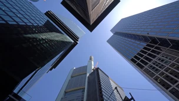 Frankfurt Duitsland Juli 2019 Moderne Wolkenkrabbers Het Financial District Van — Stockvideo