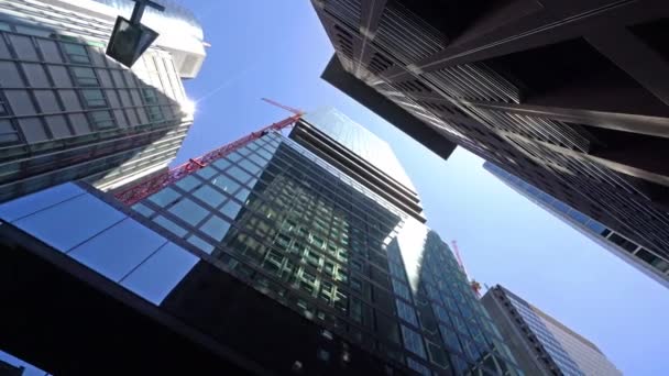 Frankfurt Duitsland Juli 2019 Moderne Wolkenkrabbers Het Financial District Van — Stockvideo