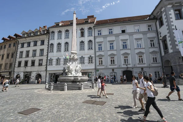 Robba fountain in Ljubljana — Stock Photo, Image