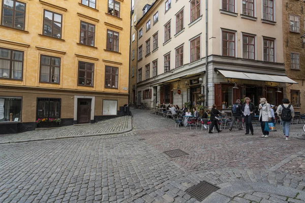 Charakteristické ulice ve stockholmském centru — Stock fotografie