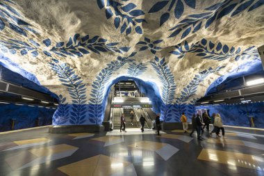Stockhol'daki T-Centralen Metro istasyonu