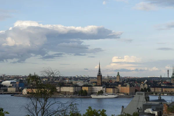 Stockholm Zweden September 2019 Een Panoramisch Uitzicht Stad Vanaf Heuvel — Stockfoto