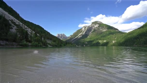 Panoramautsikt Över Sommardag Predil Sjön Friuli Venezia Giulia Regionen Italien — Stockvideo