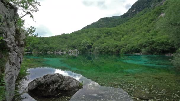 Panoramatický Výhled Malé Jezero Cornino Friuli Venezia Giulia Region Itálie — Stock video