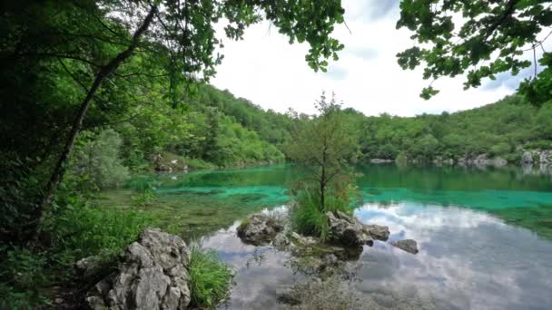 Panoramatický Výhled Malé Jezero Cornino Friuli Venezia Giulia Region Itálie — Stock video