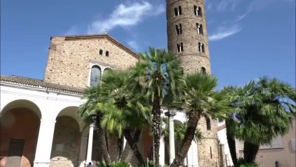 Равенна Італія Липня 2020 Внутрішній Вигляд Базиліки Святого Аполлінара Нуово — стокове відео