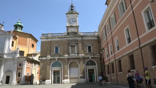 Ravenna Italy July 2020 Historic Buildings Piazza Del Popolo Ravenna — Stock Video