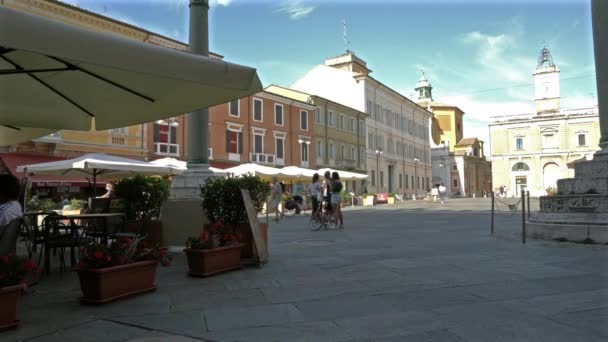 Ravenna Olaszország 2020 Július Olaszországi Ravennában Található Piazza Del Popolo — Stock videók