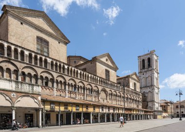 Ferrara, İtalya. 6 Ağustos 20.Panoramik bir manzara. Ferrar Katedrali