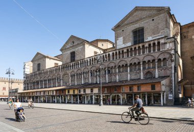 Ferrara, İtalya. 6 Ağustos 20.Panoramik bir manzara. Ferrar Katedrali