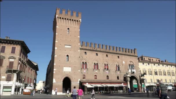 Ferrara Italië Augustus 2020 Time Lapse Uitzicht Het Historische Stadhuis — Stockvideo