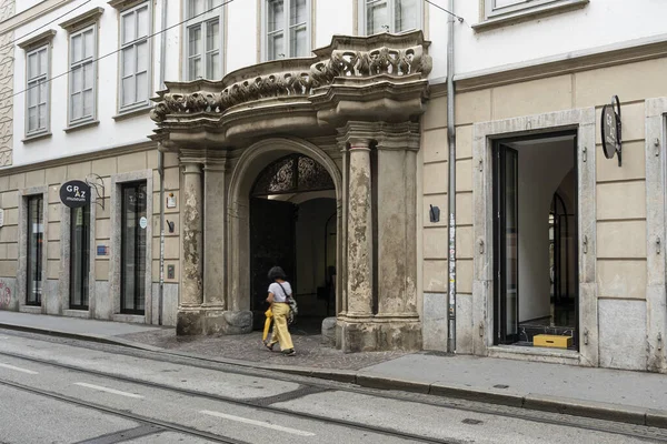 Graz Ausztria Augusztus 2020 Külső Kilátás Graz Múzeum Épületére Belvárosban — Stock Fotó