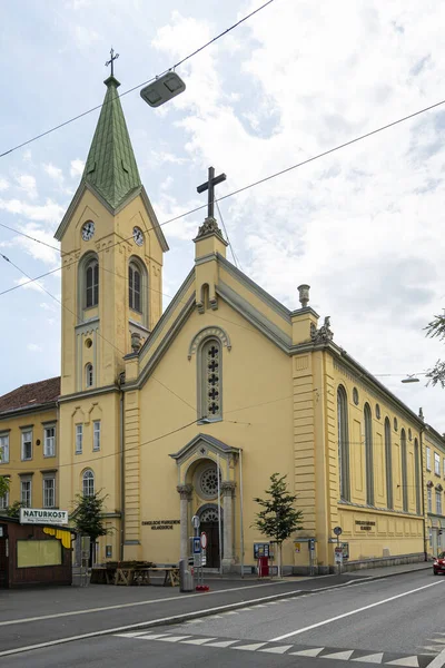 Graz Österrike Augusti 2020 Den Yttre Vyn Evangeliska Kyrkan Stadens — Stockfoto