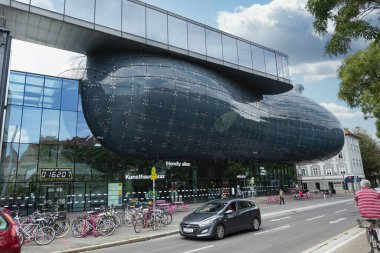 Graz, Avusturya. 20 Ağustos. Kunsthaus Müzesi 'nin dış görünüşü. 
