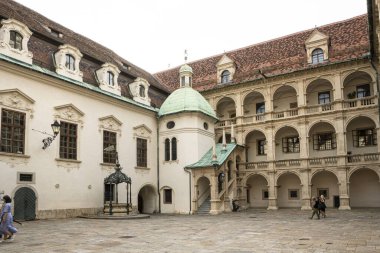 Graz, Avusturya. Ağustos 2020. Grazer Landhaus avlusunun kapalı bir görüntüsü.