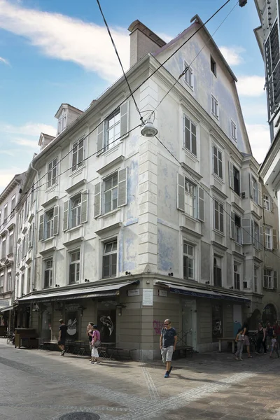 Graz Avusturya Ağustos 2020 Şehir Merkezindeki Eski Binaların Detayları — Stok fotoğraf